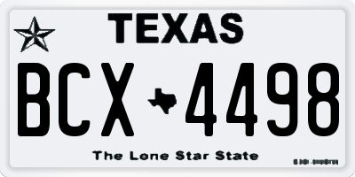TX license plate BCX4498