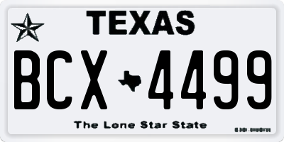 TX license plate BCX4499