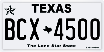 TX license plate BCX4500