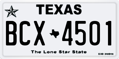 TX license plate BCX4501