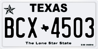 TX license plate BCX4503