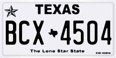 TX license plate BCX4504