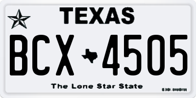 TX license plate BCX4505