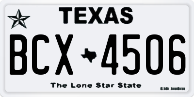 TX license plate BCX4506