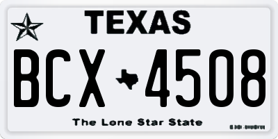 TX license plate BCX4508