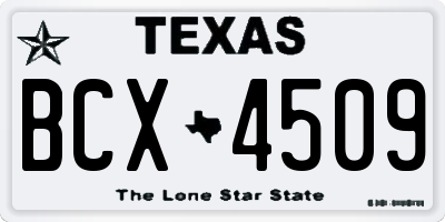 TX license plate BCX4509