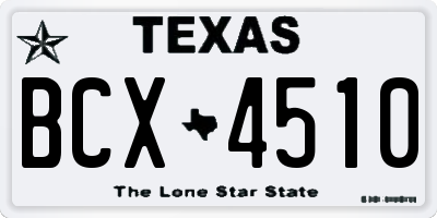 TX license plate BCX4510