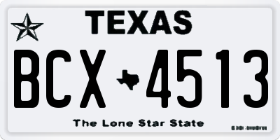 TX license plate BCX4513