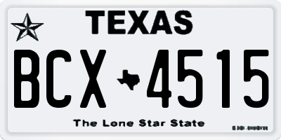 TX license plate BCX4515