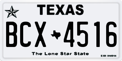 TX license plate BCX4516