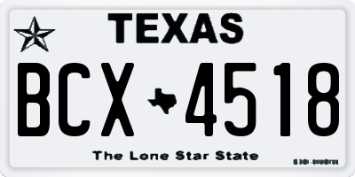 TX license plate BCX4518