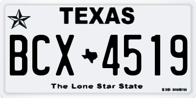 TX license plate BCX4519