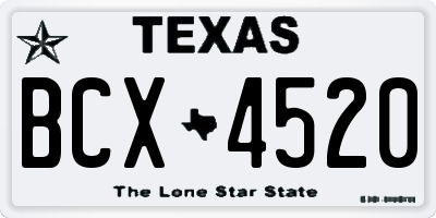 TX license plate BCX4520