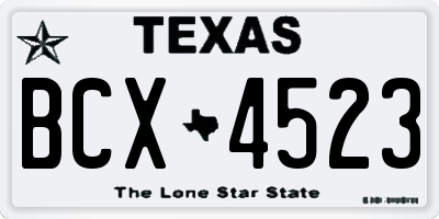 TX license plate BCX4523