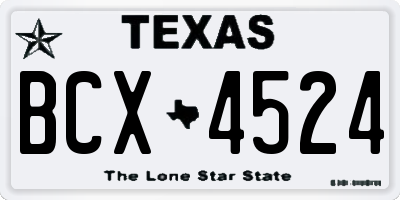 TX license plate BCX4524