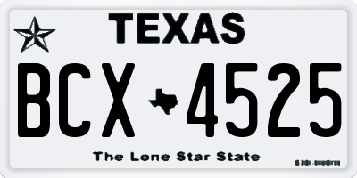 TX license plate BCX4525