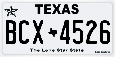 TX license plate BCX4526