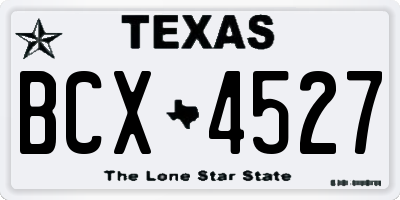 TX license plate BCX4527