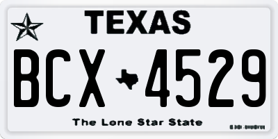 TX license plate BCX4529