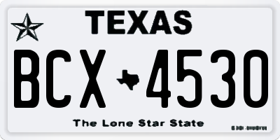 TX license plate BCX4530