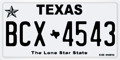 TX license plate BCX4543