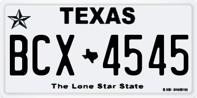 TX license plate BCX4545