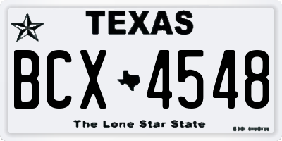 TX license plate BCX4548