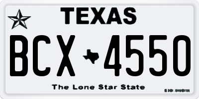 TX license plate BCX4550