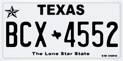 TX license plate BCX4552