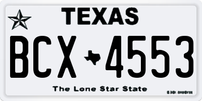 TX license plate BCX4553