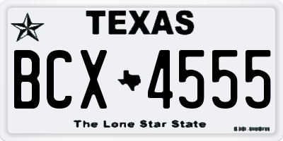 TX license plate BCX4555