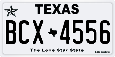TX license plate BCX4556