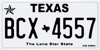 TX license plate BCX4557