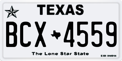 TX license plate BCX4559
