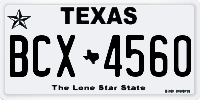 TX license plate BCX4560