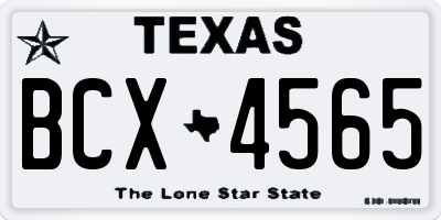 TX license plate BCX4565