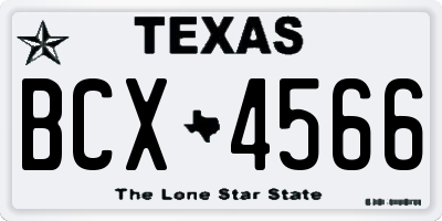 TX license plate BCX4566