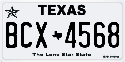 TX license plate BCX4568