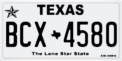 TX license plate BCX4580