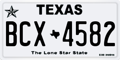 TX license plate BCX4582