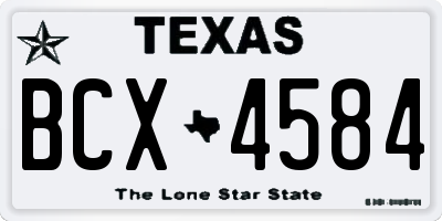 TX license plate BCX4584