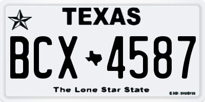 TX license plate BCX4587