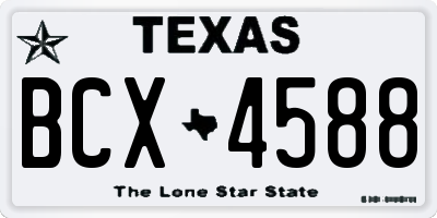 TX license plate BCX4588