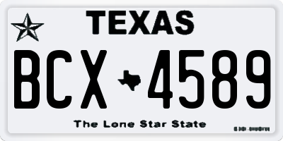 TX license plate BCX4589