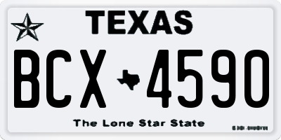 TX license plate BCX4590