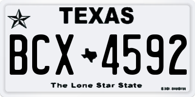 TX license plate BCX4592