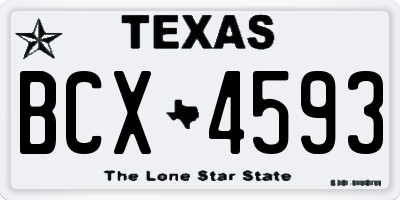 TX license plate BCX4593