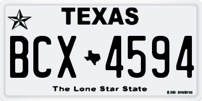 TX license plate BCX4594