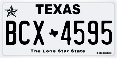 TX license plate BCX4595