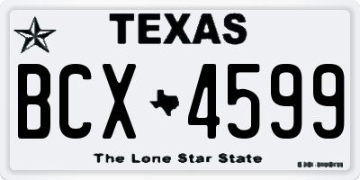 TX license plate BCX4599